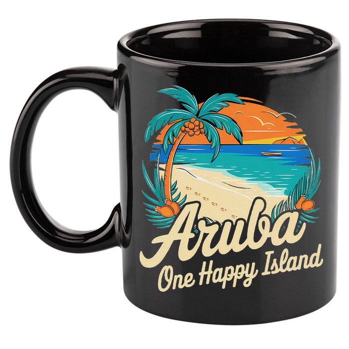 Aruba One Happy Island Souvenir 11oz C Handle Ceramic Mug