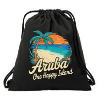 Aruba One Happy Island Souvenir Drawstring Bag