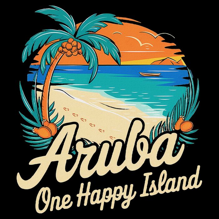 Aruba One Happy Island Souvenir Drawstring Bag