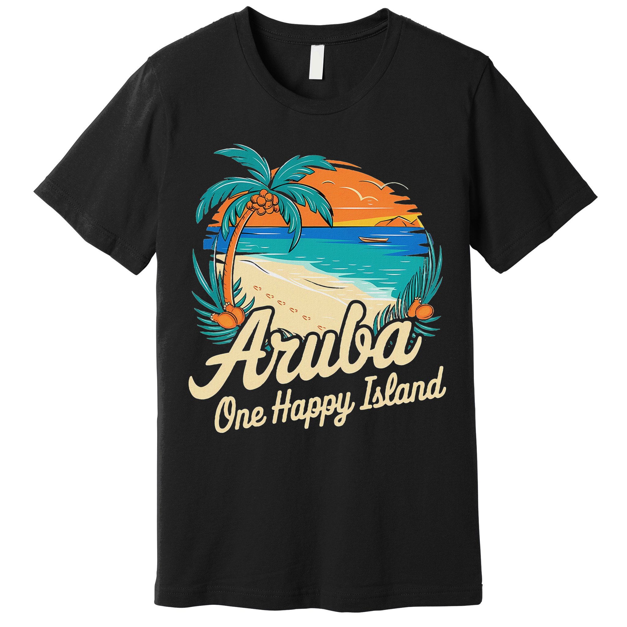Aruba One Happy Island Souvenir Premium T-Shirt