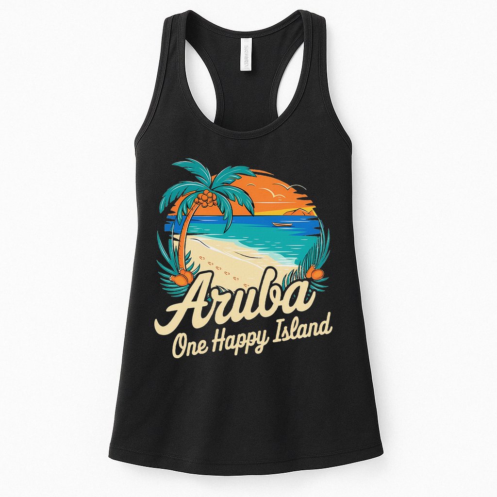 Aruba One Happy Island Souvenir Womens Tank Top