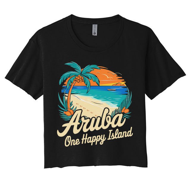 Aruba One Happy Island Souvenir Crop Top
