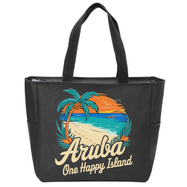 Aruba One Happy Island Souvenir Zip Tote Bag
