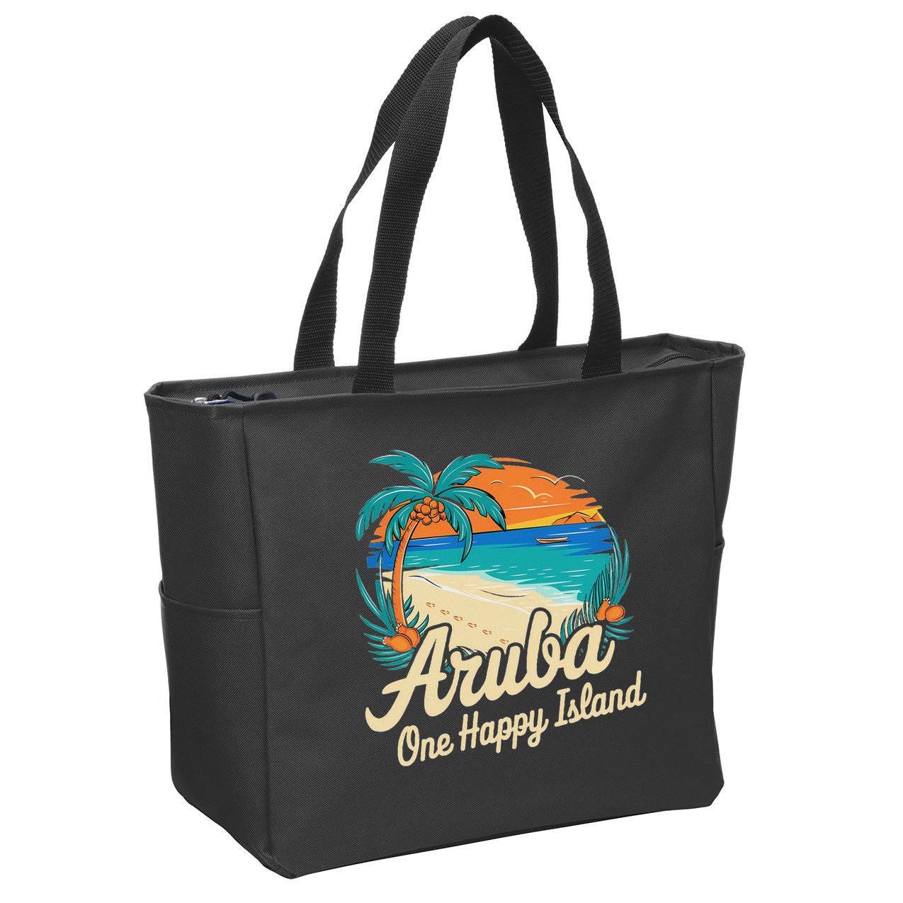 Aruba One Happy Island Souvenir Zip Tote Bag