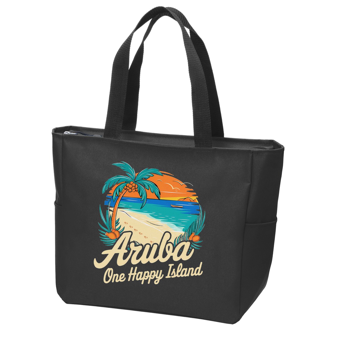 Aruba One Happy Island Souvenir Zip Tote Bag