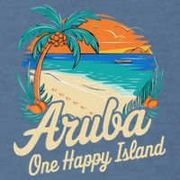 Aruba One Happy Island Souvenir Garment-Dyed Sweatshirt