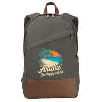 Aruba One Happy Island Souvenir Cotton Canvas Backpack
