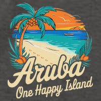 Aruba One Happy Island Souvenir Vector Backpack