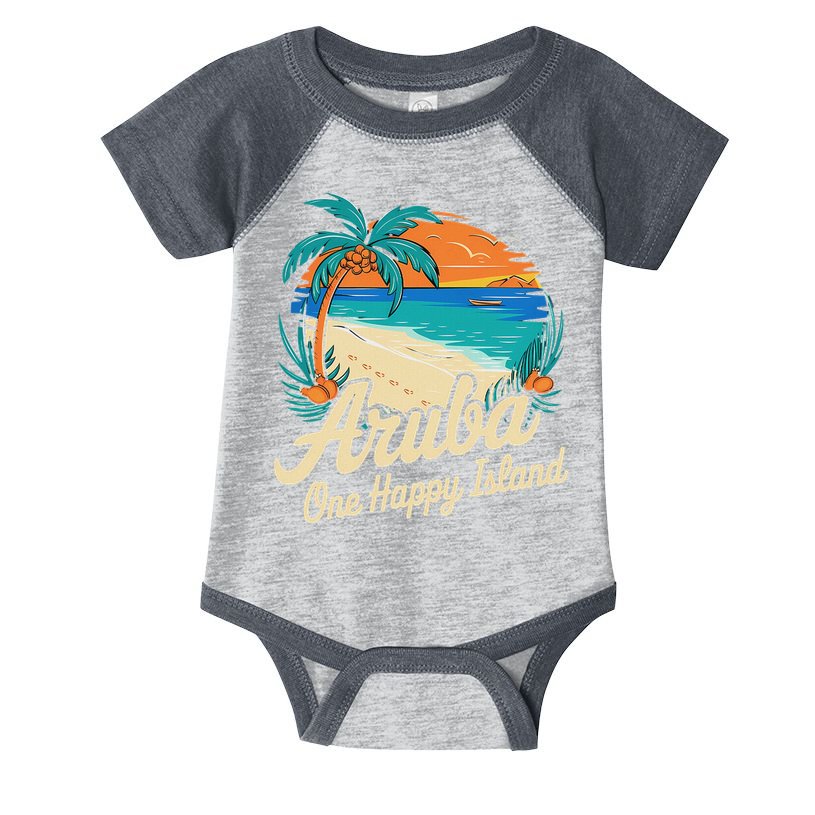 Aruba One Happy Island Souvenir Infant Baby Jersey Bodysuit