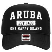 Aruba One Happy Island 1499 Vintage High Crown Mesh Back Trucker Hat