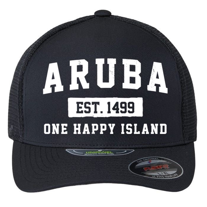 Aruba One Happy Island 1499 Vintage Flexfit Unipanel Trucker Cap