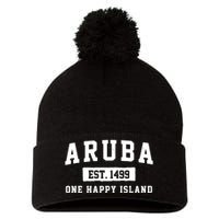 Aruba One Happy Island 1499 Vintage Pom Pom 12in Knit Beanie