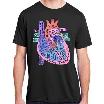 Anatomical Of Heart Cardiac Nurse Practioner Sonographer Adult ChromaSoft Performance T-Shirt