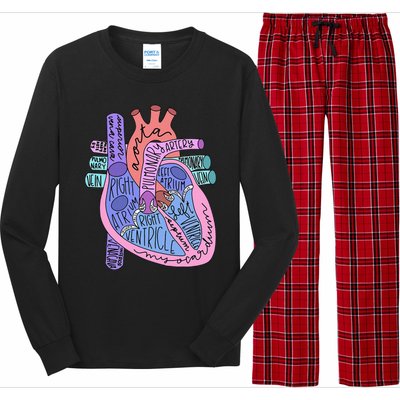 Anatomical Of Heart Cardiac Nurse Practioner Sonographer Long Sleeve Pajama Set