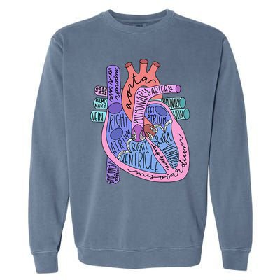 Anatomical Of Heart Cardiac Nurse Practioner Sonographer Garment-Dyed Sweatshirt