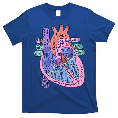 Anatomical Of Heart Cardiac Nurse Practioner Sonographer T-Shirt