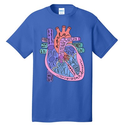 Anatomical Of Heart Cardiac Nurse Practioner Sonographer Tall T-Shirt