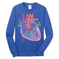 Anatomical Of Heart Cardiac Nurse Practioner Sonographer Tall Long Sleeve T-Shirt