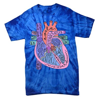 Anatomical Of Heart Cardiac Nurse Practioner Sonographer Tie-Dye T-Shirt