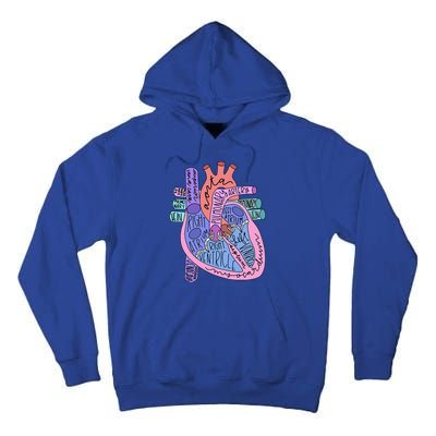 Anatomical Of Heart Cardiac Nurse Practioner Sonographer Tall Hoodie