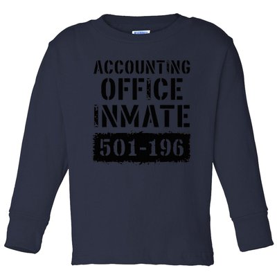 Accounting Office Inmate Costume Prison Accountant Toddler Long Sleeve Shirt