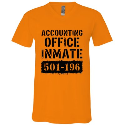 Accounting Office Inmate Costume Prison Accountant V-Neck T-Shirt