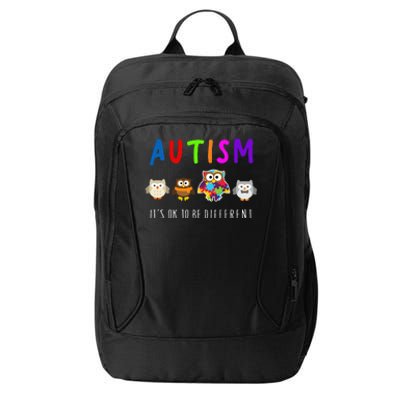 Autism Owl It's Ok to be Different Autism Awareness City Backpack