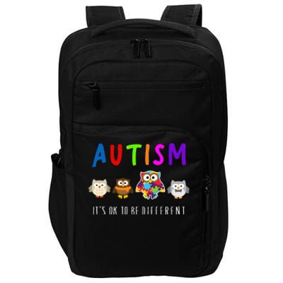 Autism Owl It's Ok to be Different Autism Awareness Impact Tech Backpack