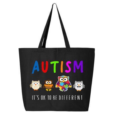 Autism Owl It's Ok to be Different Autism Awareness 25L Jumbo Tote