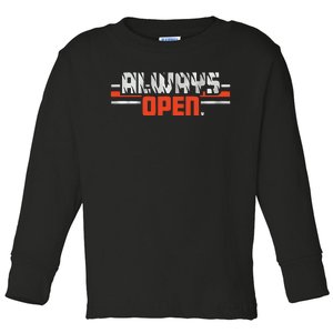 Always Open In Cincinnati Toddler Long Sleeve Shirt