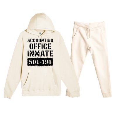 Accounting Office Inmate Costume Prison Accountant Premium Hooded Sweatsuit Set