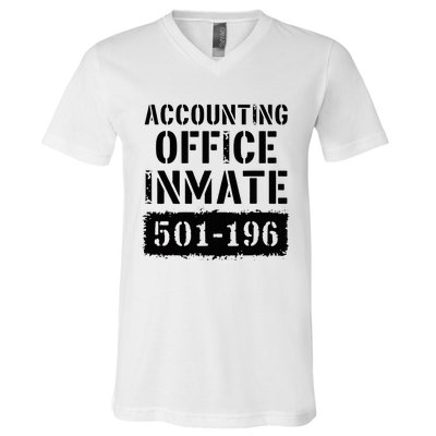 Accounting Office Inmate Costume Prison Accountant V-Neck T-Shirt