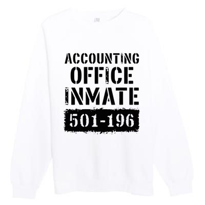 Accounting Office Inmate Costume Prison Accountant Premium Crewneck Sweatshirt