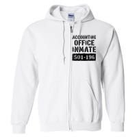 Accounting Office Inmate Costume Prison Accountant Full Zip Hoodie