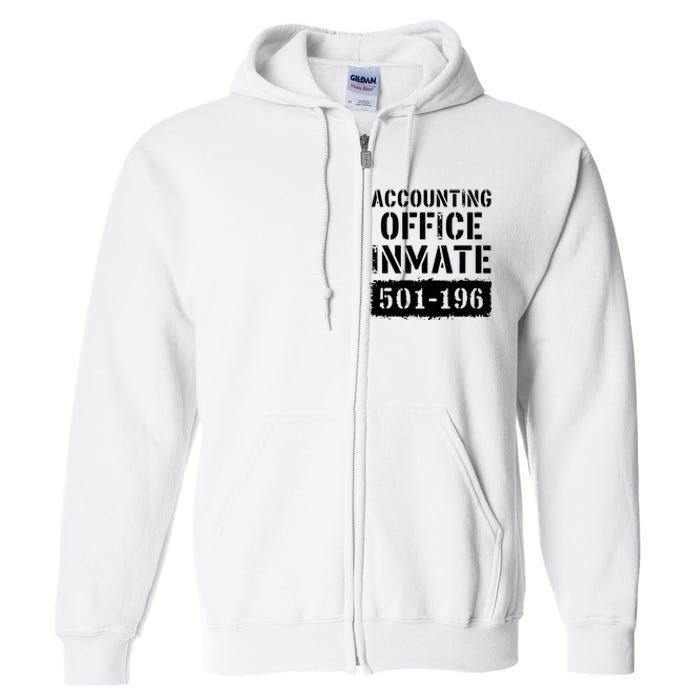 Accounting Office Inmate Costume Prison Accountant Full Zip Hoodie