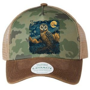 An Owl In The Night Forest Painting Legacy Tie Dye Trucker Hat