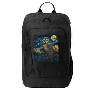 An Owl In The Night Forest Painting City Backpack