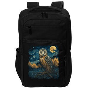 An Owl In The Night Forest Painting Impact Tech Backpack