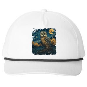 An Owl In The Night Forest Painting Snapback Five-Panel Rope Hat