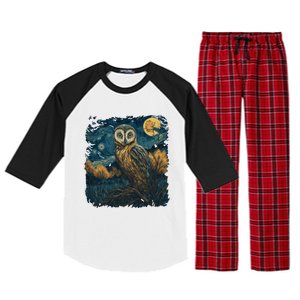 An Owl In The Night Forest Painting Raglan Sleeve Pajama Set