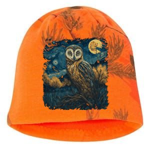 An Owl In The Night Forest Painting Kati - Camo Knit Beanie