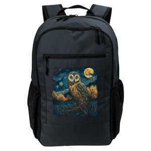 An Owl In The Night Forest Painting Daily Commute Backpack