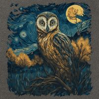 An Owl In The Night Forest Painting Cotton Canvas Backpack