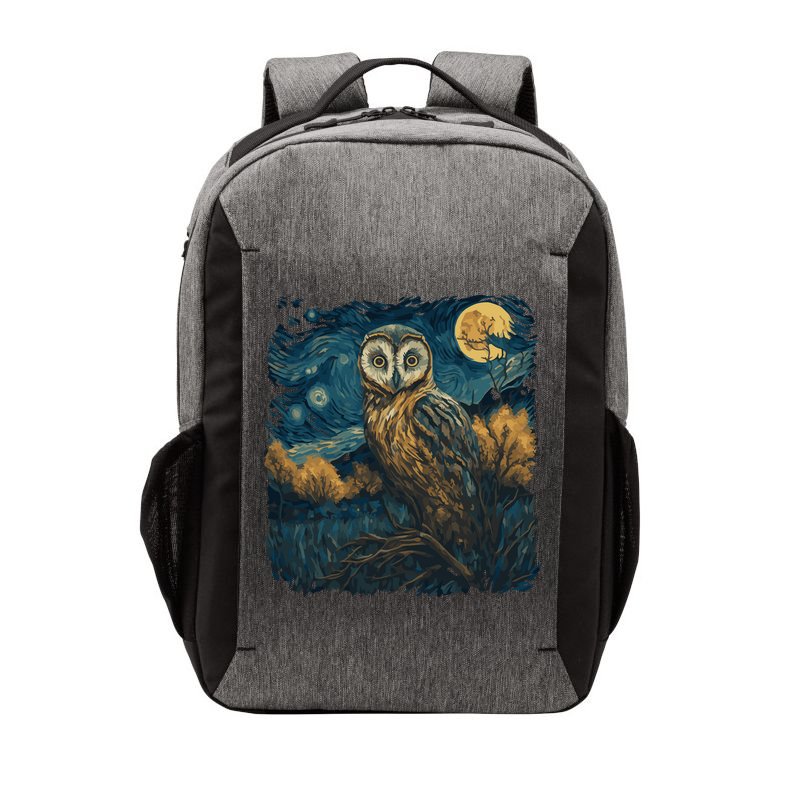 An Owl In The Night Forest Painting Vector Backpack