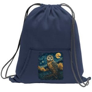 An Owl In The Night Forest Painting Sweatshirt Cinch Pack Bag