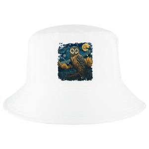 An Owl In The Night Forest Painting Cool Comfort Performance Bucket Hat