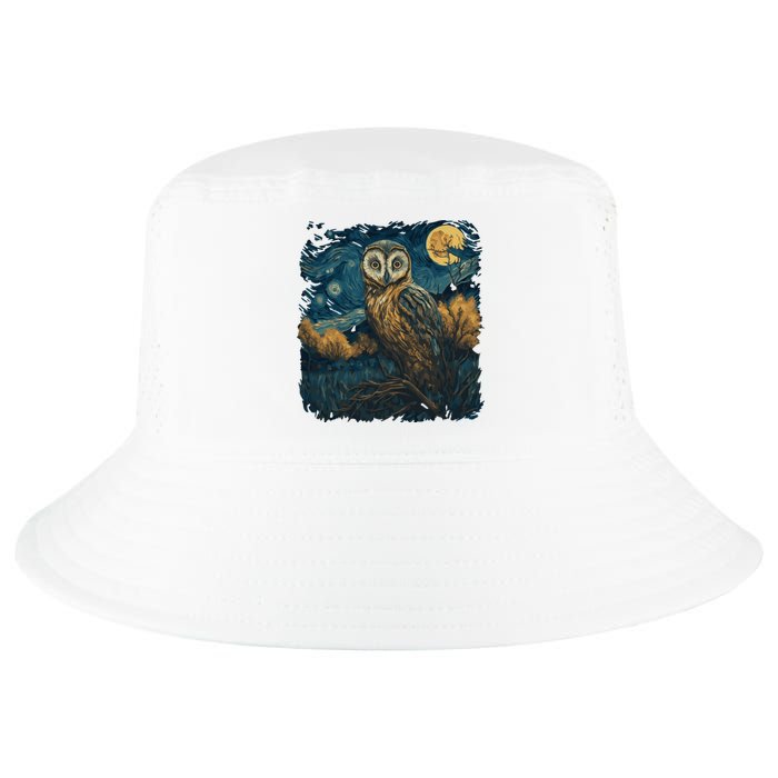 An Owl In The Night Forest Painting Cool Comfort Performance Bucket Hat