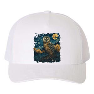 An Owl In The Night Forest Painting Yupoong Adult 5-Panel Trucker Hat