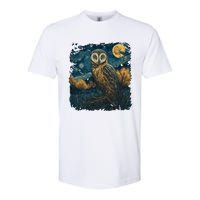 An Owl In The Night Forest Painting Softstyle CVC T-Shirt