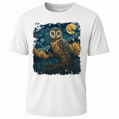 An Owl In The Night Forest Painting Performance Shirt